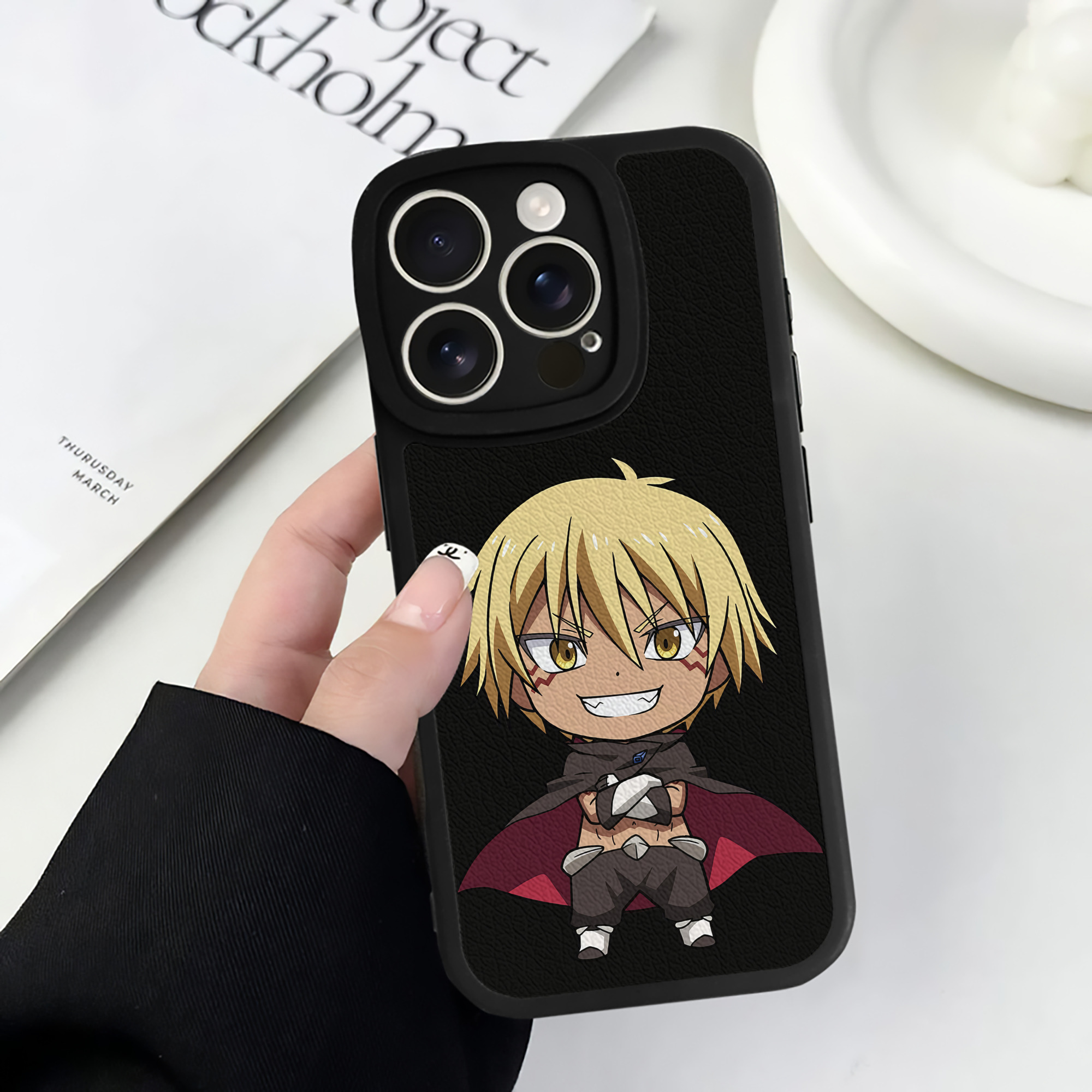 （画像用） 転スラ Regarding Reincarnated to Slime 【iPhone 16シリーズ対応】シリコンスマホケース（レザー調） 材質：シリコン